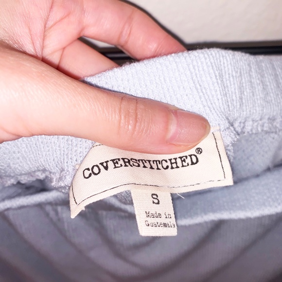 Coverstitched Light Blue Waffle Sweatshirt - Picture 6 of 7